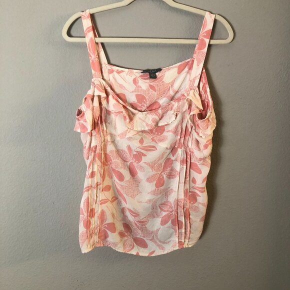 Hula Doll Hawaii 100% Silk Ruffled Y2K Babydoll Empire Waist Camisole - Picture 2 of 9